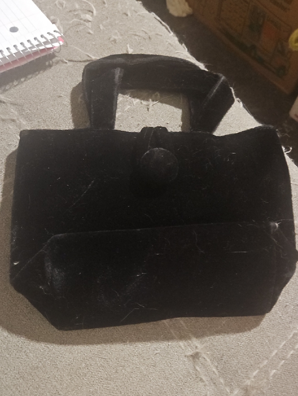 New Amanda Smith Black Velvet Mini Top-Handle Clutch
